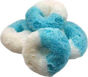 Freeze Dried Puffy Blue Raspberry Rings 1.3 oz – Sweetz & More