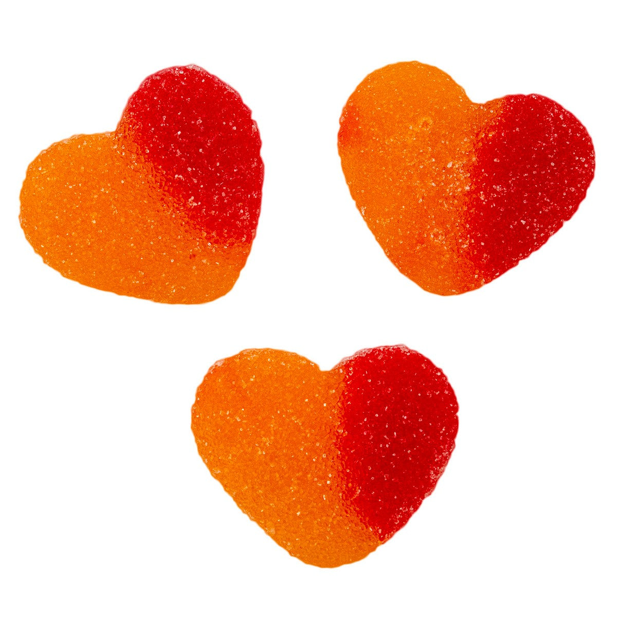 Gummy Peach Hearts Sanded 12 oz